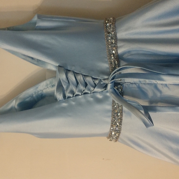 Clarisse Prom Dress Powder Blue princess lace up jewels size 4 - Picture 7 of 9
